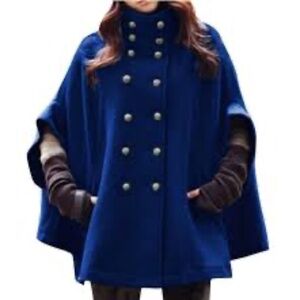 Peacoat Cape Poncho Jacket